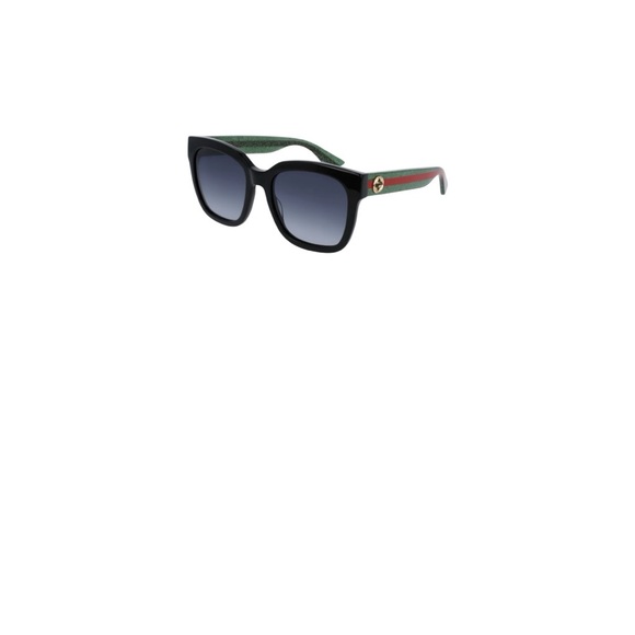 Gucci Square Sunglasses GG0034SN 002 Black/Green/Red
54mm 0034 - Picture 1 of 7